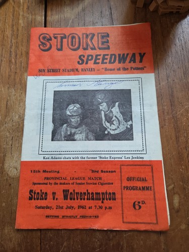 Stoke speedway program - program, 1962