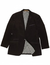 TED BAKER Mens 1 Button Blazer Jacket Size 4 Large Black Cotton BN11