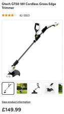 Gtech GT50 Grass Trimmer | Lightweight Cordless Strimmer | Powerful 9000 RPM |