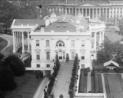 White house and rose garden - house,