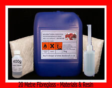 20kg General Purpose Resin, Hardener & 20m x 450g FIBREGLASS for moulds / ponds
