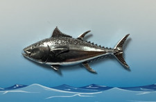 Tuna Fish Silver Pewter Pin