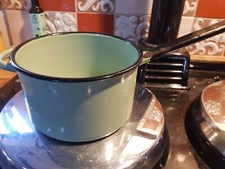 Vintage enamel saucepan, 22
