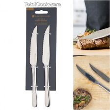 KitchenCraft-Masterclass Polished Stainless Steel Solid/ Set of 2 Steak Knives