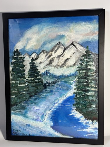 Framed acrylic original - framed,