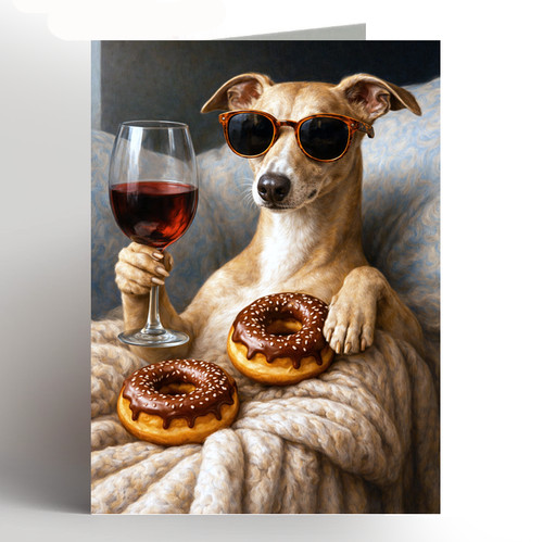 Whippet birthday card - whippet,