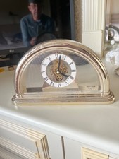 Vintage 1980's Quartz Rhythm Mantel Clock Transparent Golden Collectible Clock