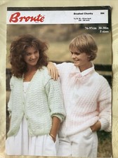 Bronte knitting pattern 954. Cardigan brushed Chunky 30-38",  Original