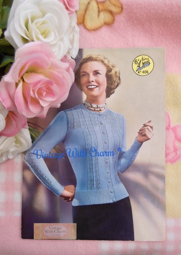Vintage 1950s lady cardigan - vintage,