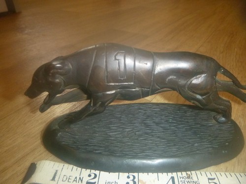 Bronze greyhound trophy statue - trophy,