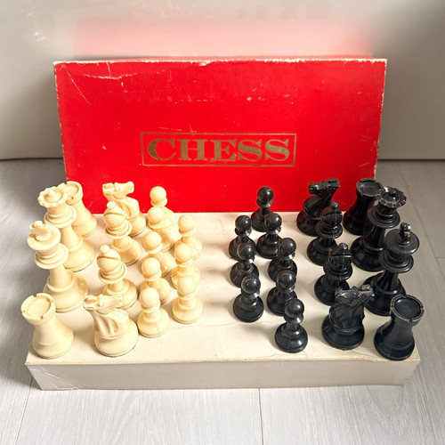 Plastic chess pieces complete - plastic,