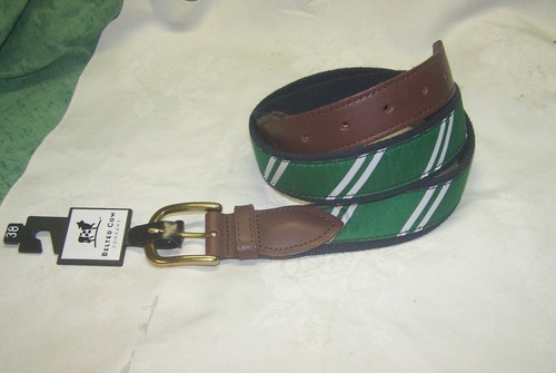 New mens green striped - green, belt