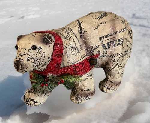 Christmas polar bear decoupage - christmas,