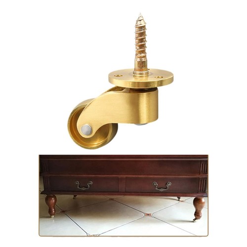 Brass furniture castors - brass,
