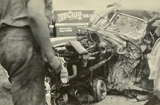 Car Accident Smashed Old Car