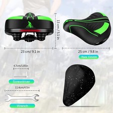 Wide Bike Seat Universal Extra Comfortable Oversized Bike Saddle Soft Thick Pad