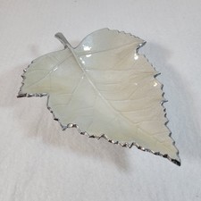 Ceramic Leaf Bowl Iridescent &