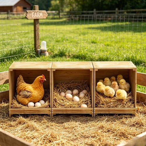 Wood chicken nesting box - wood,