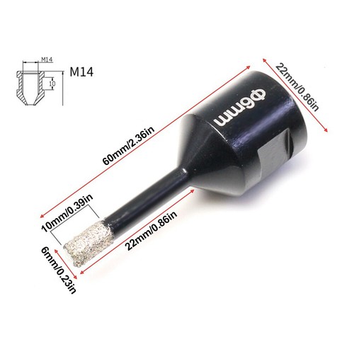 M14 brazed diamond dry drill - m14,