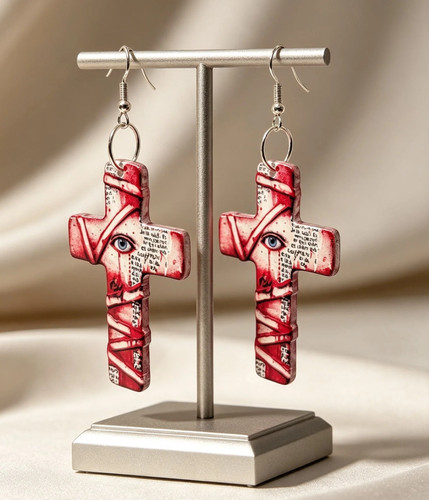 Creepy hand made acrylic cross - creepy,