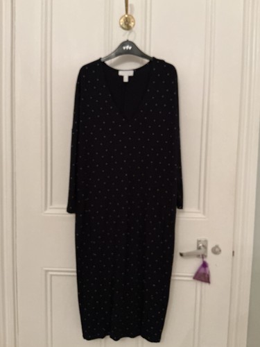 White label navy spot dress - label, navy/spot
