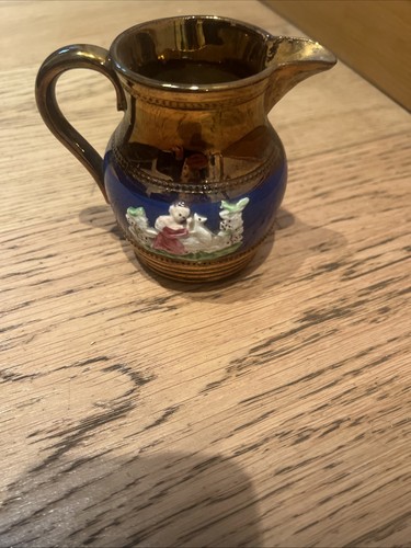 Antique copper lustre milk jug - lustre,