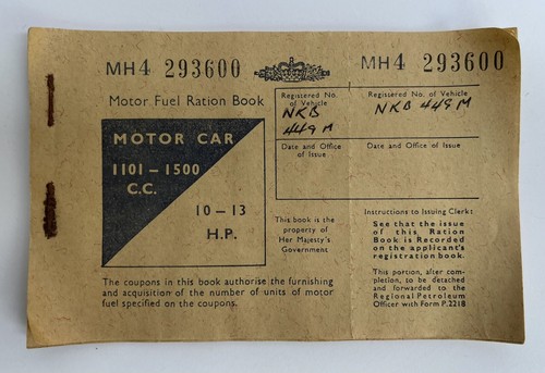 Motor fuel ration book - motor,