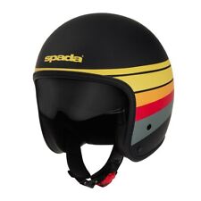 Spada Ace Ranger Open Face Motorcycle Helmet Matt Black Yell Red