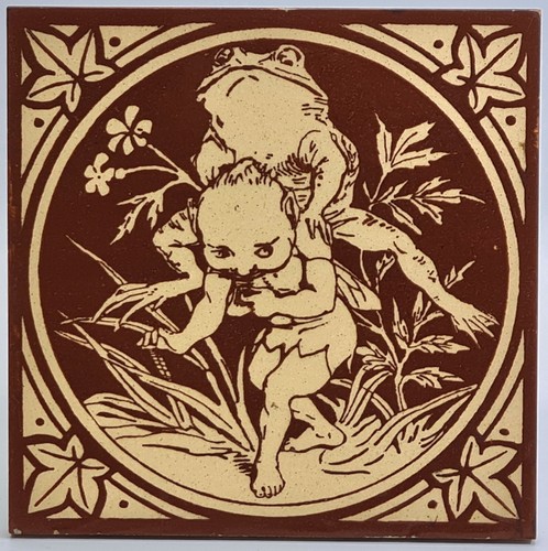 Antique minton tile - minton, elfin