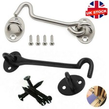 Cabin Hook And Eye Latch Lock Shed Gate Door Catch Silent Holder Stainless Steel