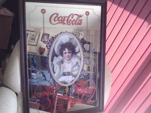 Vintage large coca cola mirror - vintage,