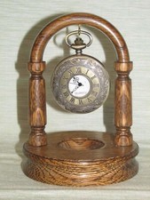 WOODEN POCKET WATCH STAND DISPLAY HOLDER HANGER in DARK OAK LIGHT OAK MAHOGANY