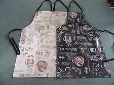 Black, or Beige Barista Themed PVC apron in 2 sizes