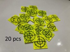 Pack of 20 Yellow Retro Survey Targets 30x30 mm  Adhesive For EDM. VAT Invoice.