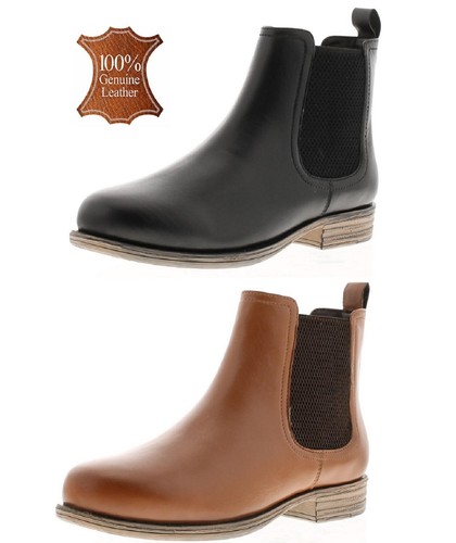 Leather ankle black - ankle, tan