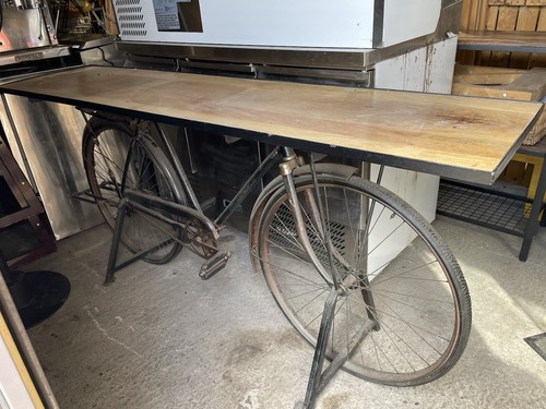 Retro bike console table - table, fully