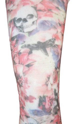Tattoo skull floral tights - tattoo, &