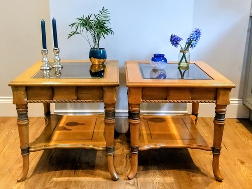 Pair solid wood side - solid, tables