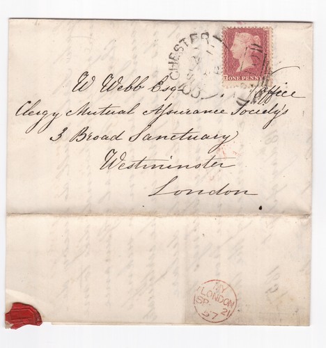 1857 fine penny red - qv,
