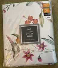 Dunelm BlackOut Eyelet Curtains Country Birds 66”w x 72” D New