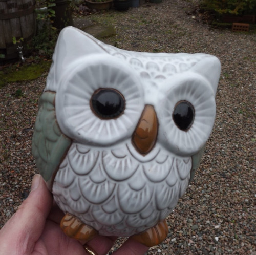 Large pottery figure owl - pottery, of