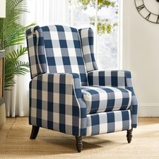 Blue Plaid Recliner Manual
