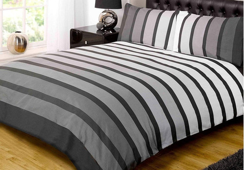 Soho black stripe duvet - black,
