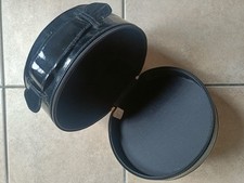 Grace Cole England Cosmetic Bag Black Patent Leather Zippered Diameter 22cm