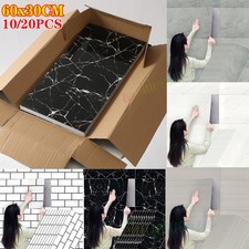 20PC PVC Marble Tiles Wall Sticker Self-Adhesive Stick On Kitchen Bathroom Decor