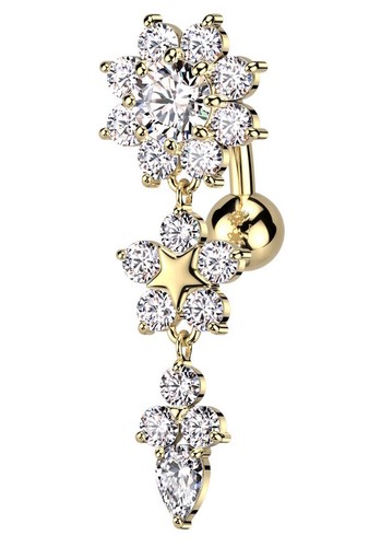 Titanium reverse dangle belly - reverse,