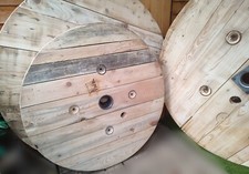 60cm Wooden Cable Reel Drum Top Sanded Ready For Stain Great for DIY Project 