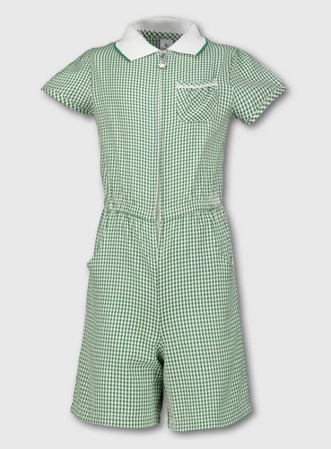 Girls gingham school playsuit - school,