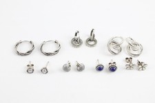 Pandora Sterling Silver Earrings Birthstone Hoops Enamel Studs Stone Set x 7