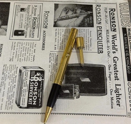 Ronson penciliter gold - ronson, gold-plated